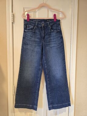 AG Saige Wide Leg Crop Mid Rise Jean Size 27